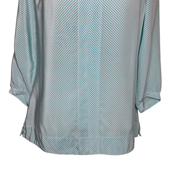 Lilly Pulitzer Silk Striped Moxy Top Blouse Size Small Blue White Style 48607 - Picture 3 of 10